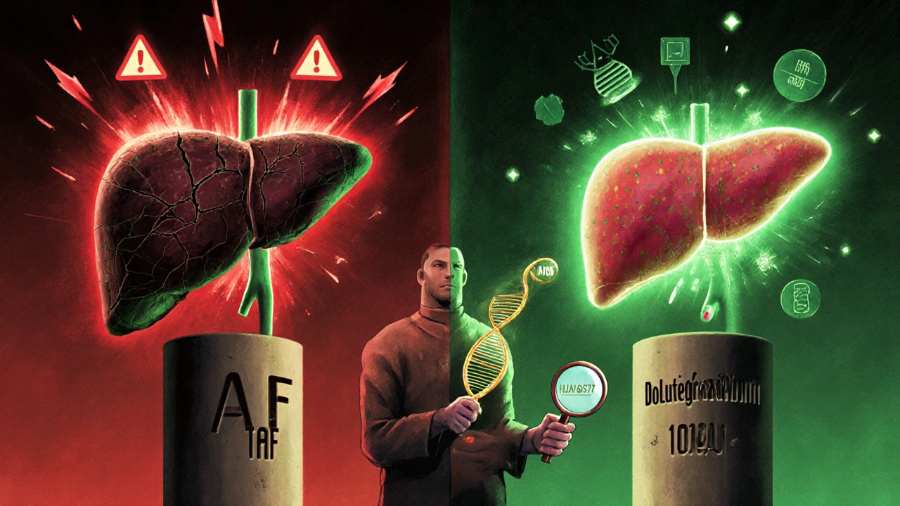 Comparaison visuelle d’un foie endommagé et d’un foie sain, soutenu par deux traitements sécurisés.