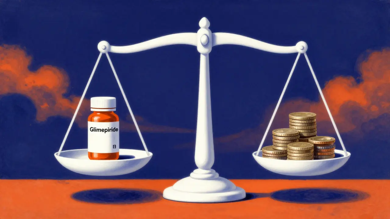 Balance symbolisant l'économie sur les génériques et la transparence des prix
